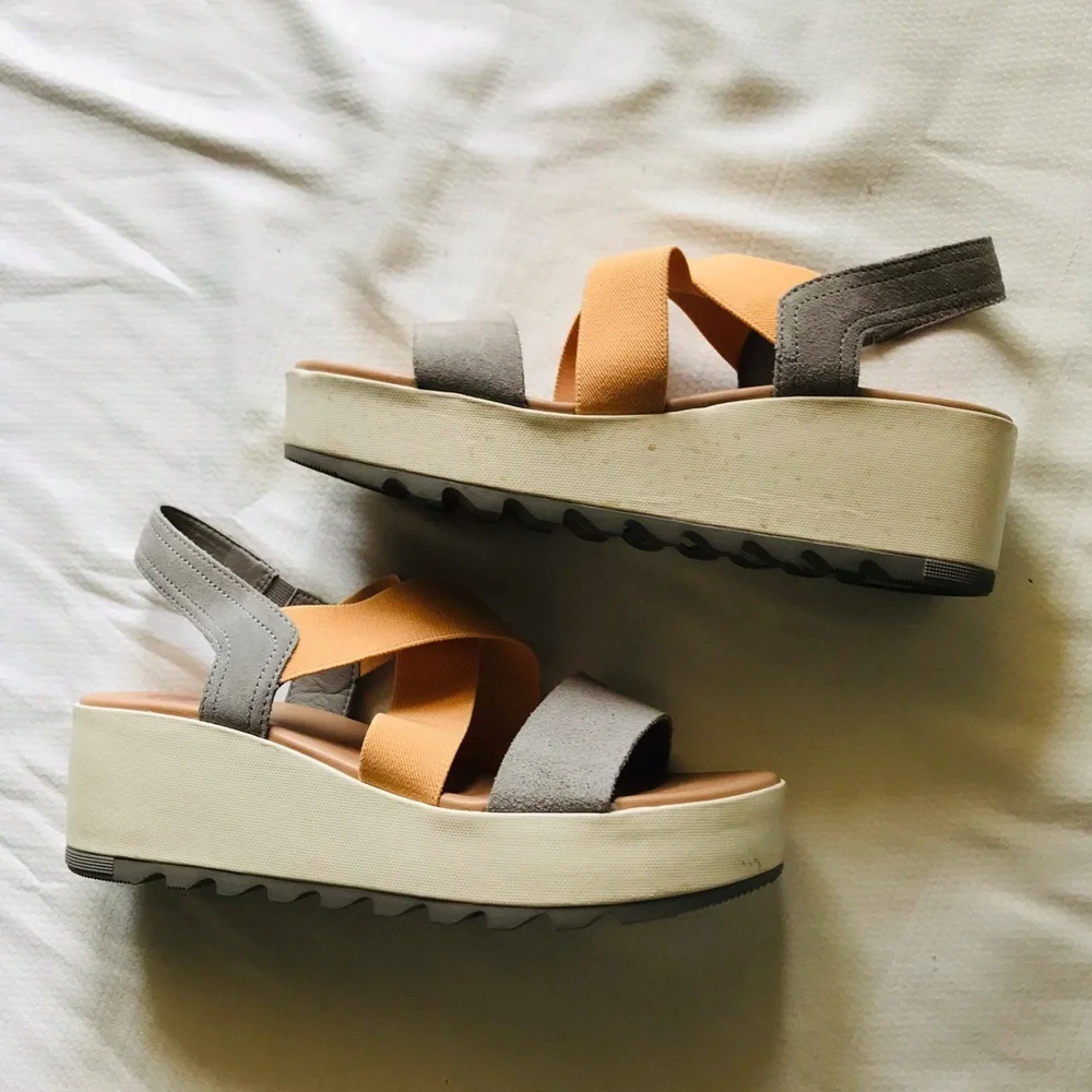Sorel Cameron Sandal Flatform Slingback Wedge Platform Womens